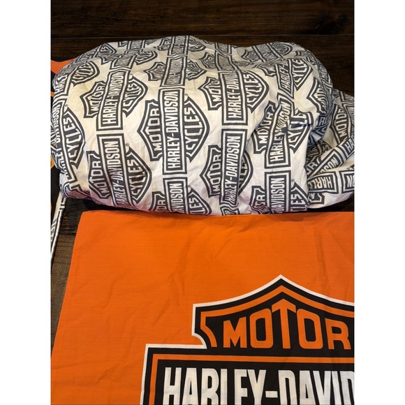 Harley Davidson Twin Sheet Set Flat/ Fitted Flames Logo Motorcycle Bedding - Picture 7 of 12